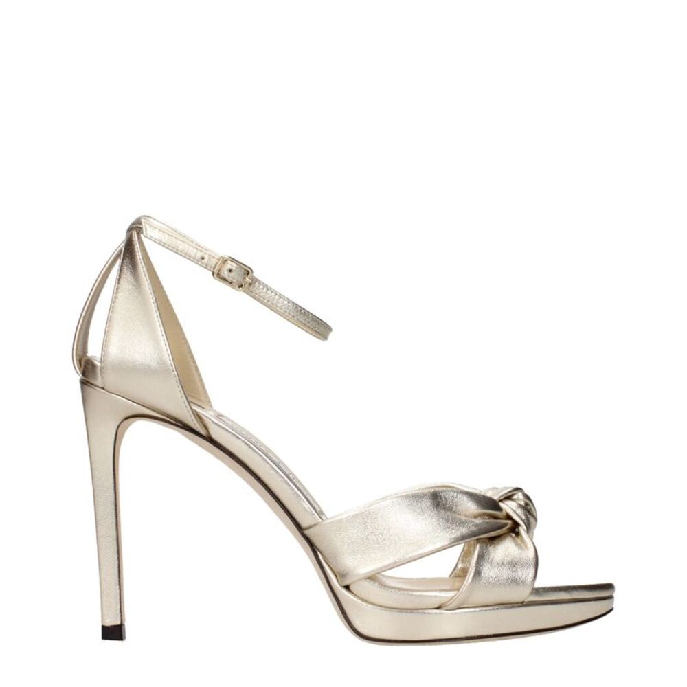 Jimmy Choo Gold Leather Platform Women's Sandals